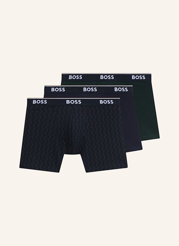 BOSS 3Er-Pack Boxershorts BOXERBR 3P POWER DES BLAU