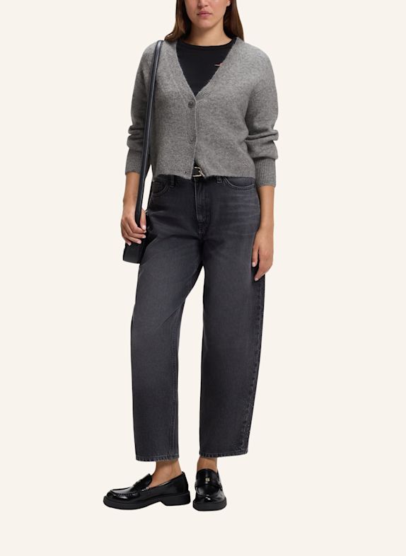 HUGO Strickjacke SIRALA Relaxed Fit GRAU