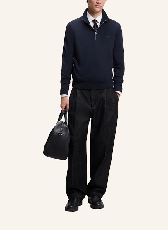 HUGO Strickjacke SAN QUINTUS-C2 Regular Fit DUNKELBLAU