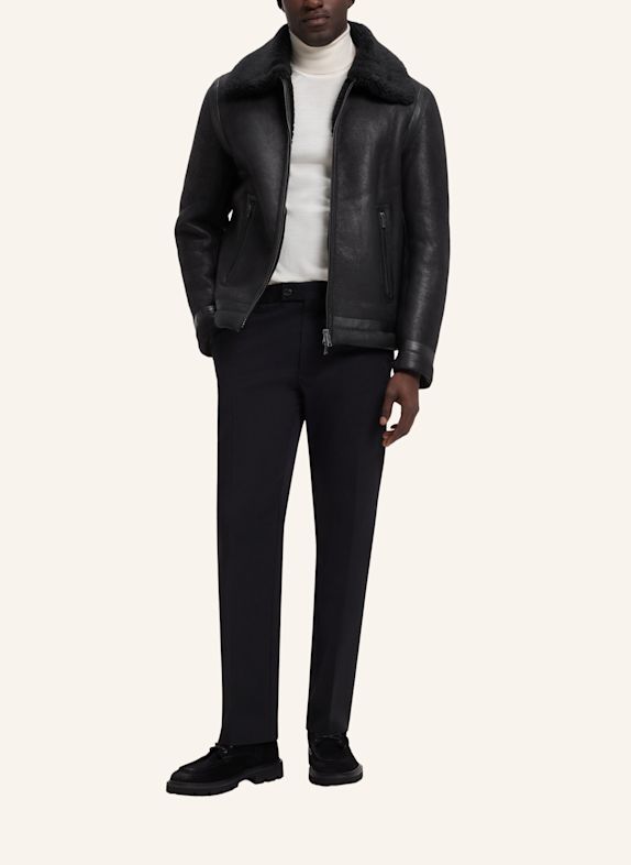 BOSS Lederjacke H-MORBIN SCHWARZ