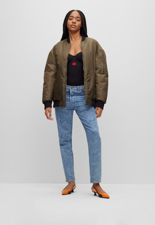 HUGO Casual Jacke FILLIPPA-1 Oversize Fit