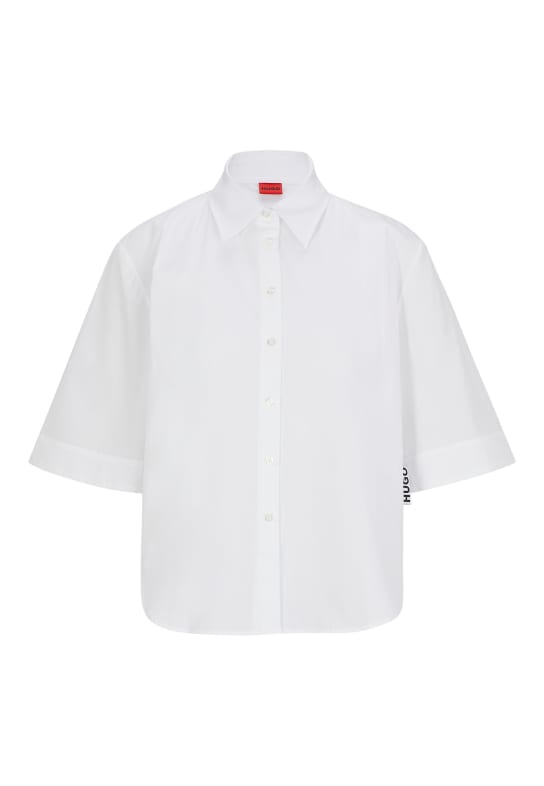 HUGO Business Bluse ETILLA Oversize Fit WEISS