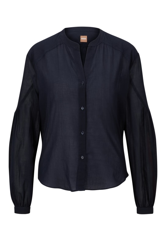 BOSS Casual Bluse C_BERDAY Relaxed Fit DUNKELBLAU