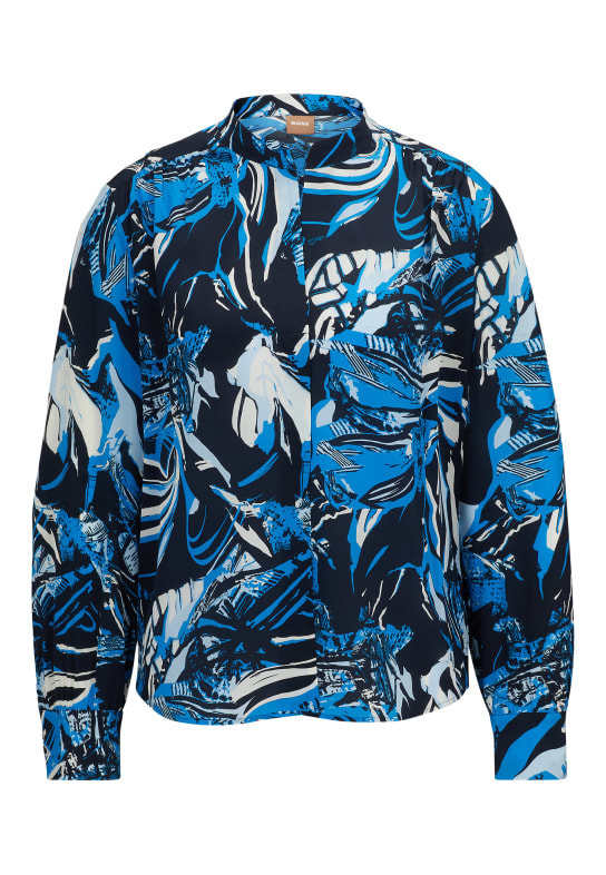 BOSS Business Bluse BANORA18 Regular Fit BLAU