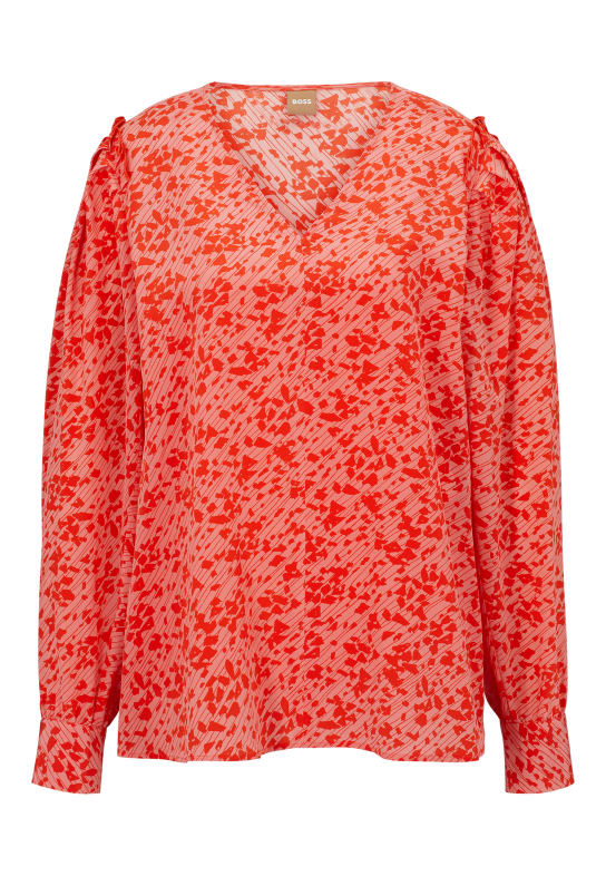 BOSS Business Bluse BALUTA1 Regular Fit ROT
