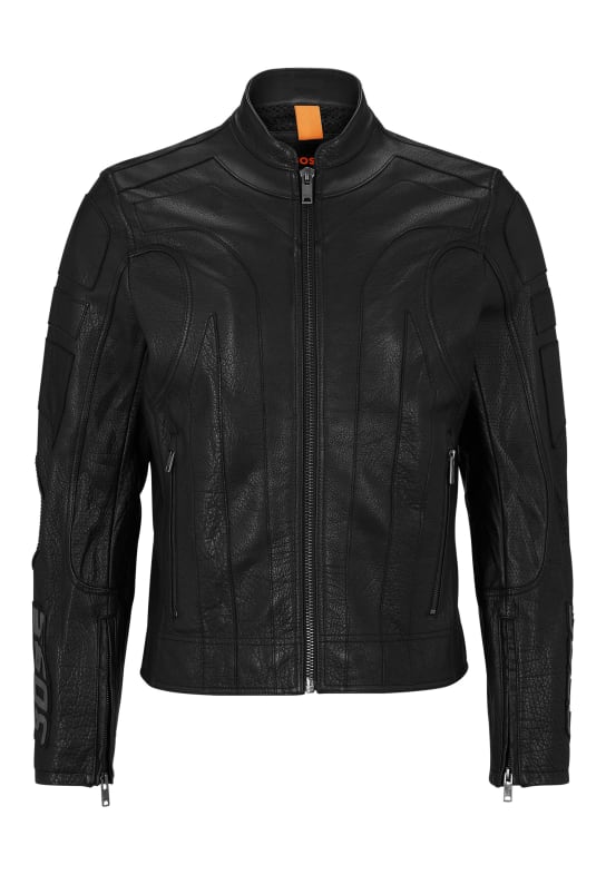 BOSS Lederjacke JOCAS Slim Fit SCHWARZ