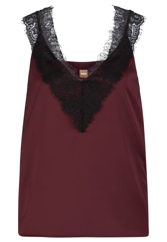 BOSS Business Bluse BELINGA Regular Fit ROT