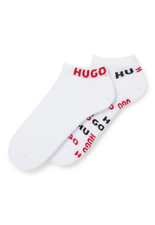 HUGO Casual Socken 2P AS LOGOALLOVER CC WEISS