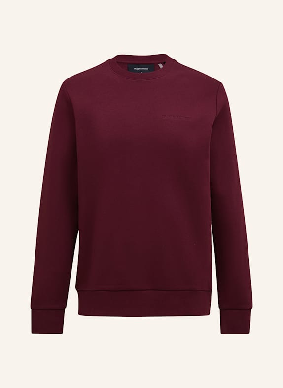Peak Performance M Original Small Logo Crew Sweatshirtpullover DUNKELROT