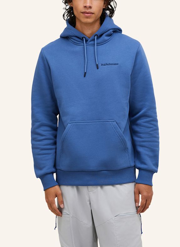 Peak Performance M Original Small Logo Hood Kapuzensweatshirt BLAU