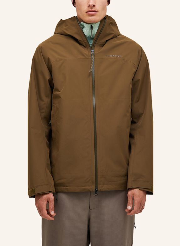 Peak Performance M Treeline Hipe® 2.5L  Shell Jacket Regenjacke KHAKI