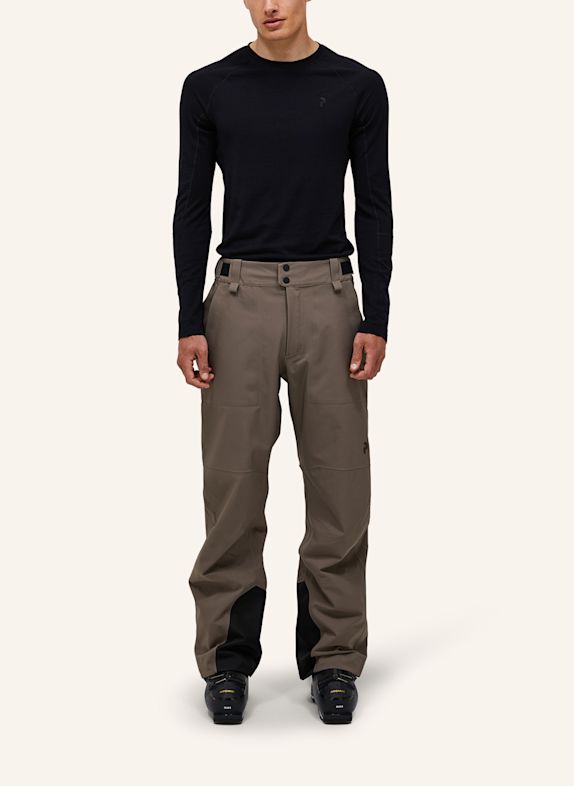 Peak Performance M Maroon Hipe® 3L Shell Pants Skihose HELLBRAUN