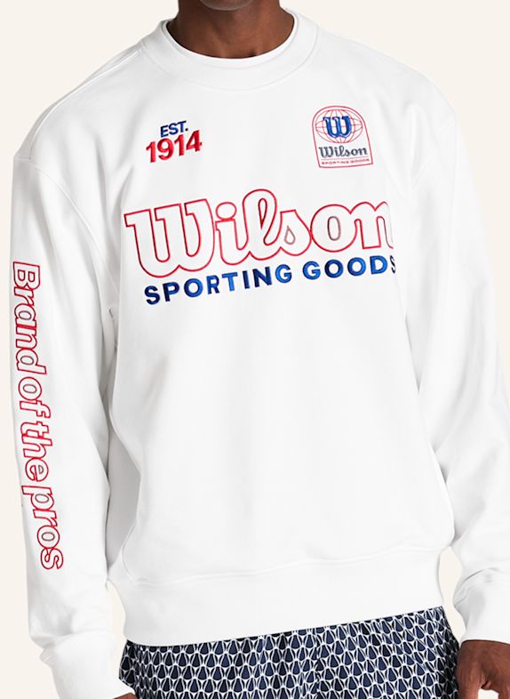 Wilson Sweatshirtpullover M PLAYSTATE CREW SWEATSHIRT WEISS / ROT