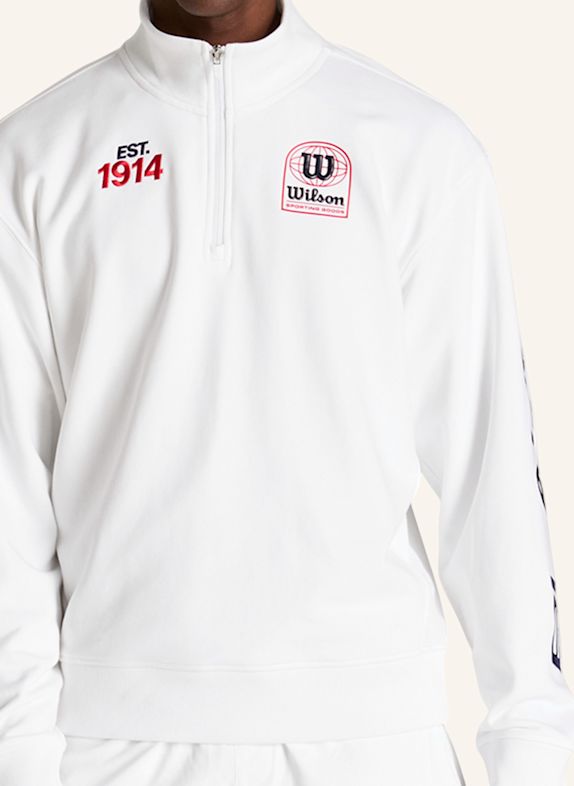 Wilson Sportjacke M PLAYSTATE HALF ZIP SWEATSHIRT WEISS / ROT