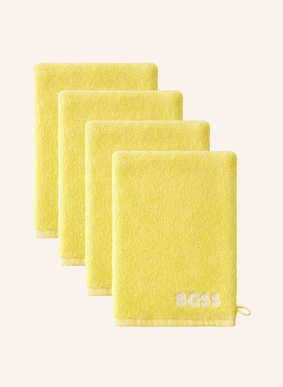 BOSS 4er-Set Waschhandschuhe 4ER-SET WASCHHANDSCHUHE GELB