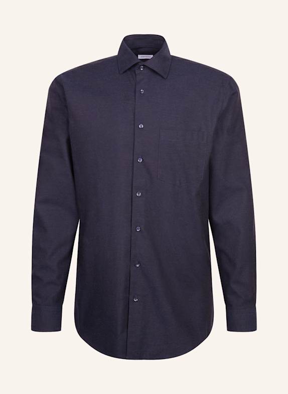 seidensticker Flanellhemd Regular Fit DUNKELBLAU