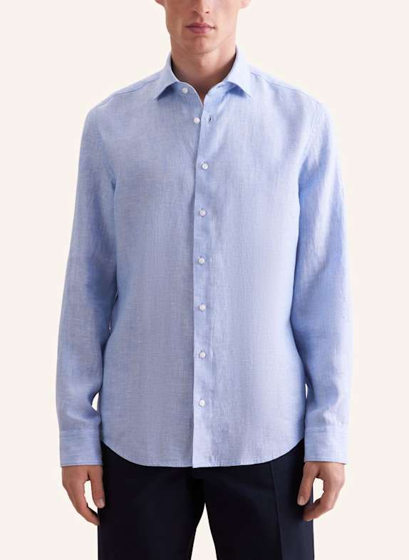 seidensticker Linnen overhemd, slim fit BLAUW