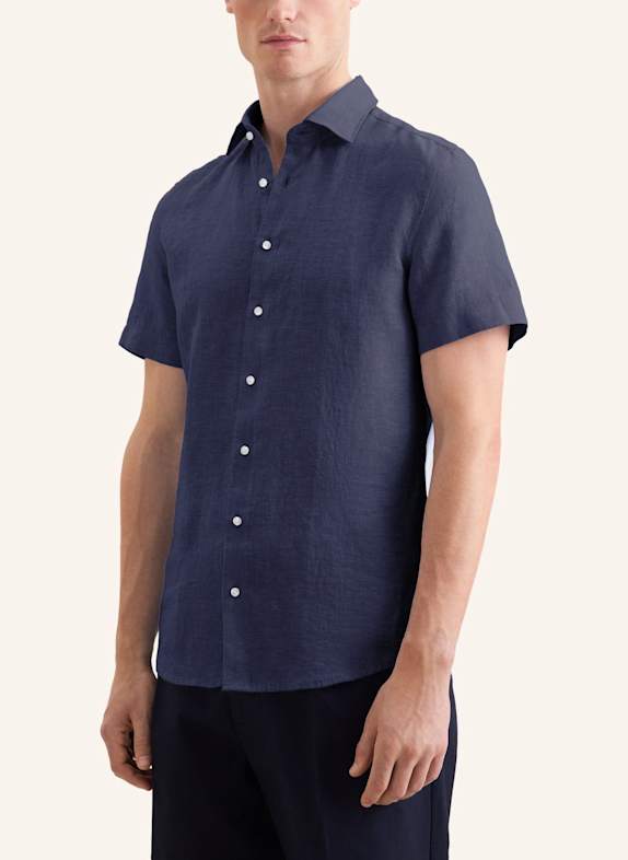 seidensticker Linnen overhemd, slim fit DONKERBLAUW