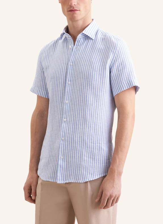 seidensticker Linnen overhemd, slim fit BLAUW