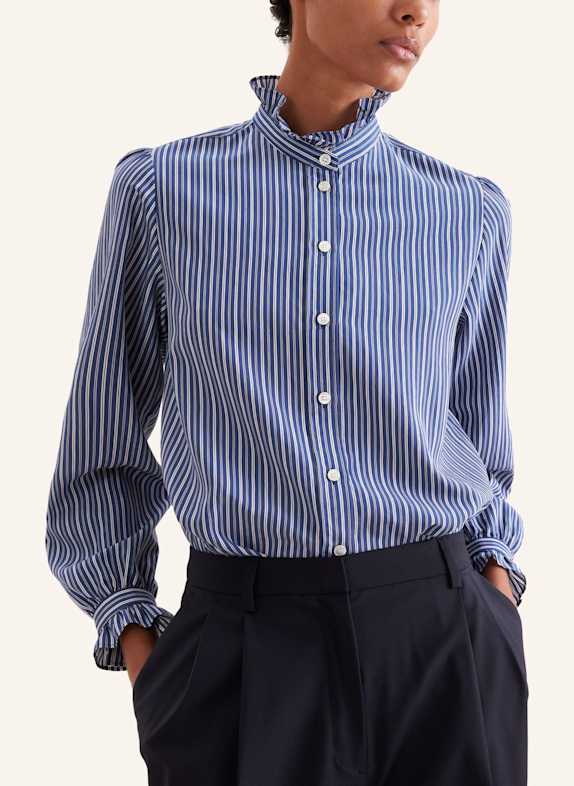 seidensticker Blouse met ruches DONKERBLAUW