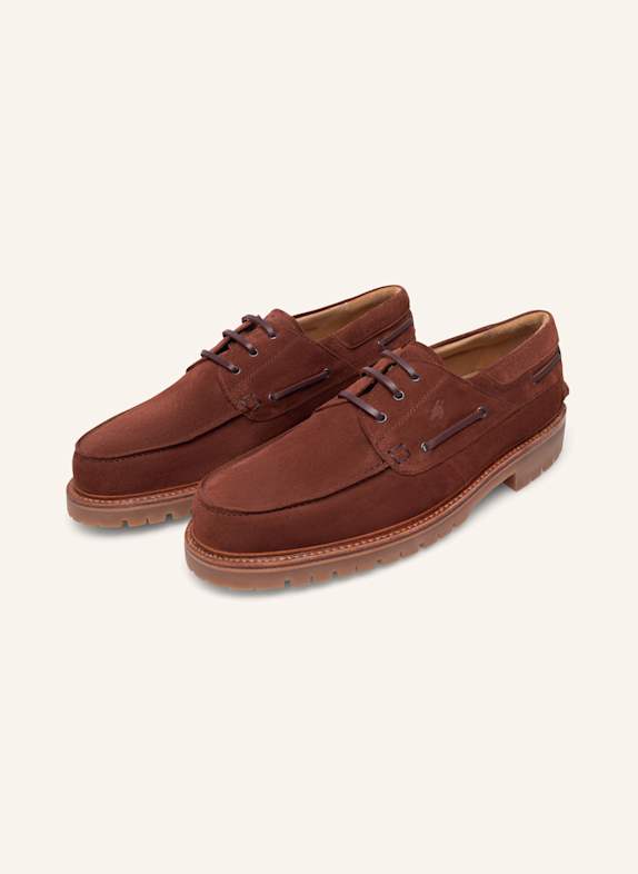 HEINRICH DINKELACKER Bootsschuh MIAMI PLAIN V BRAUN/ ROT