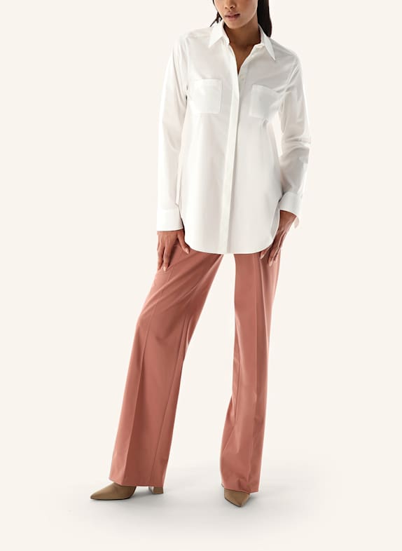 van Laack Blouse met moderne pasvorm WIT
