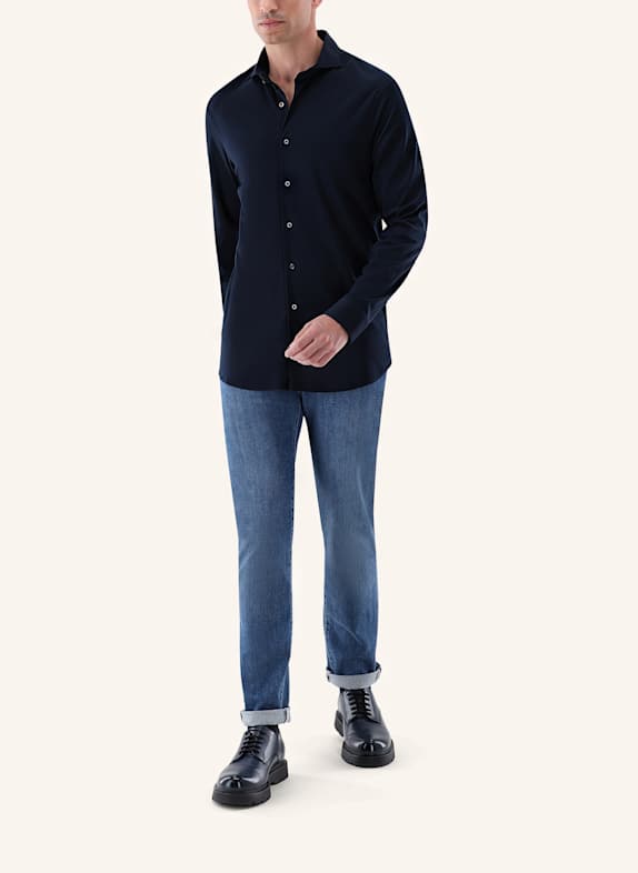 van Laack Overhemd, slim fit DONKERBLAUW