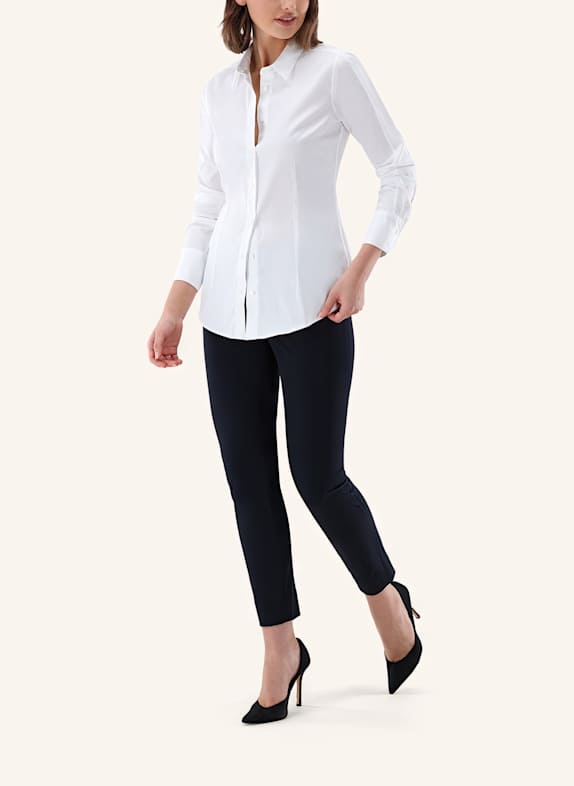 van Laack Blouse met moderne pasvorm WIT