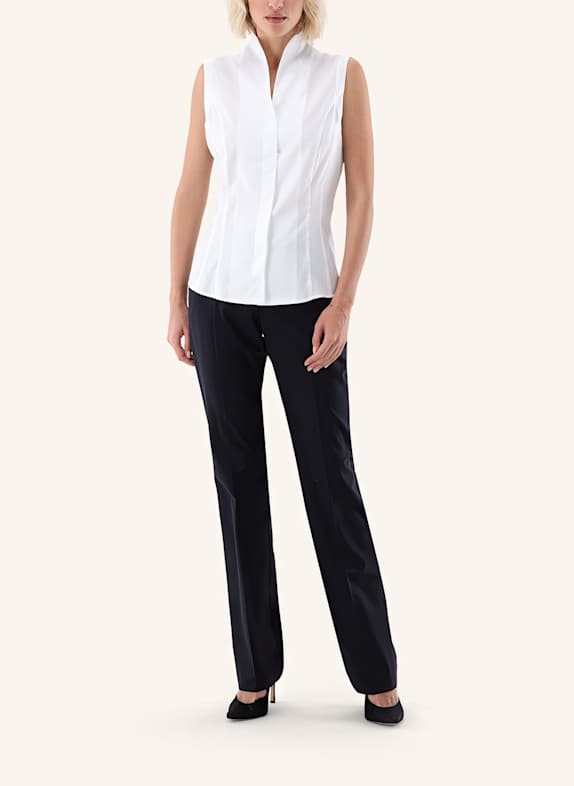 van Laack Blouse met moderne pasvorm WIT
