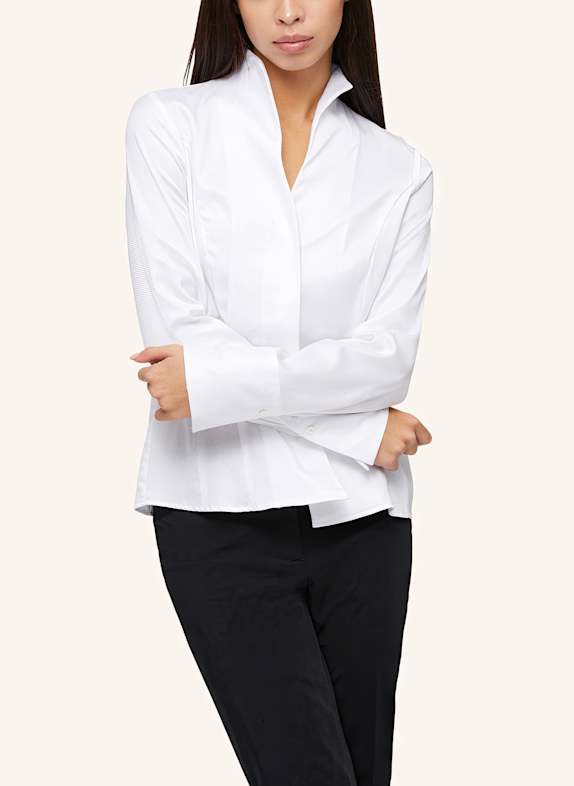van Laack Blouse met moderne pasvorm WIT