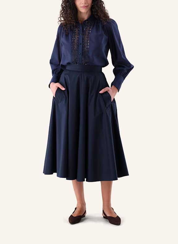 van Laack Blouse met moderne pasvorm DONKERBLAUW