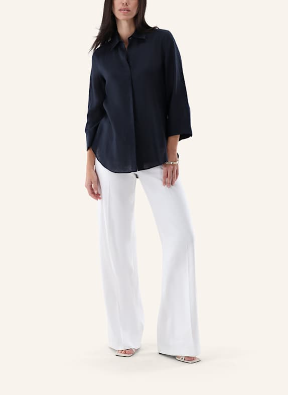 van Laack Blouse met moderne pasvorm BLAUW