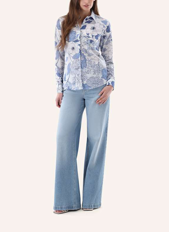 van Laack Blouse met moderne pasvorm BLAUW
