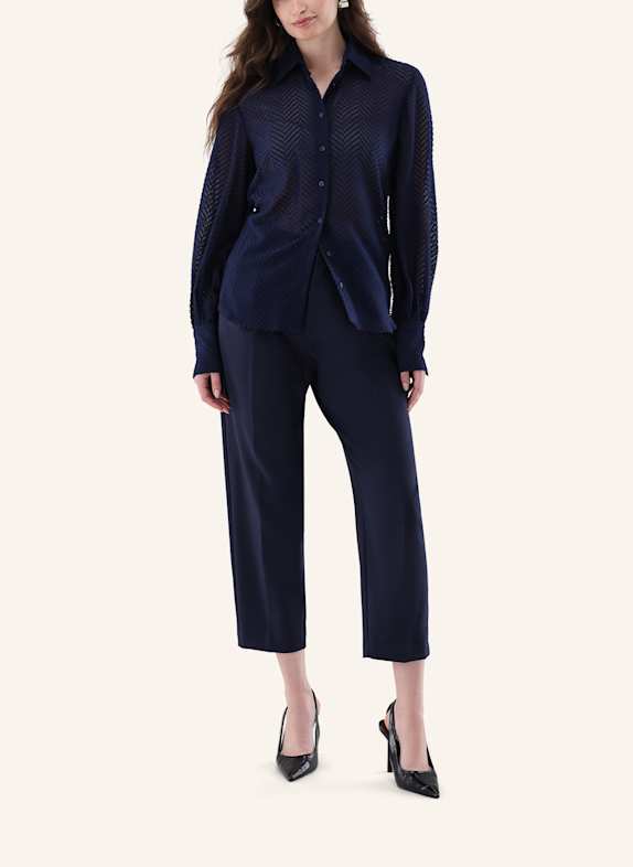 van Laack Blouse met moderne pasvorm DONKERBLAUW