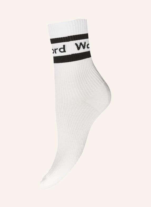 Wolford Socken LOGO RIB WEISS/ SCHWARZ