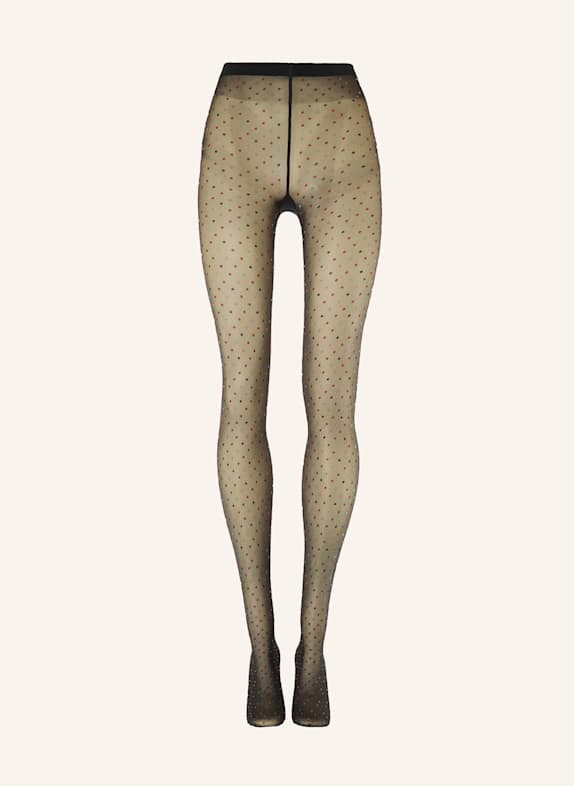 Wolford Strumpfhose MULTICOLORED DOT TIGHTS SCHWARZ/ ROT