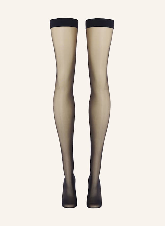 Wolford Halterloser Strumpf INDIVIDUAL 10 STAY-UP SCHWARZ
