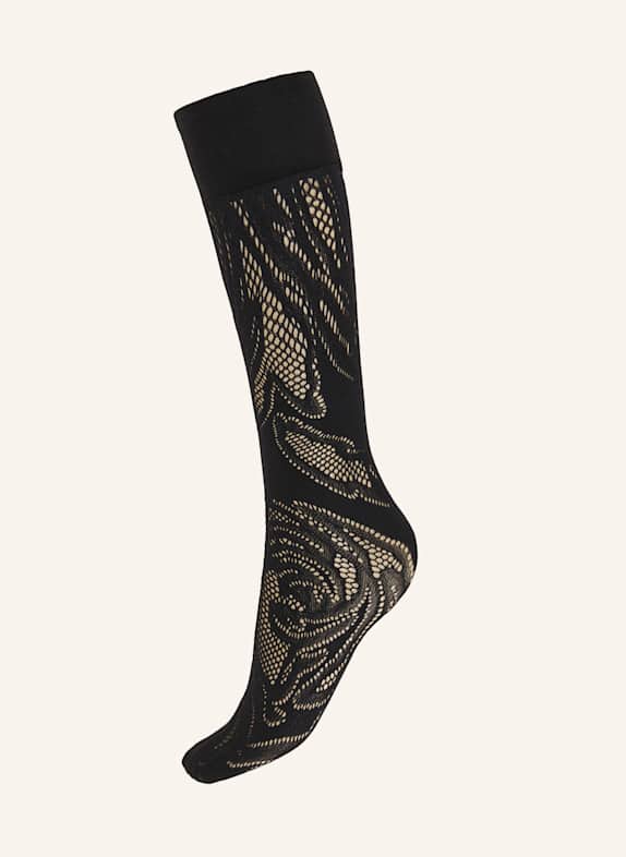 Wolford Kniestrumpf ROSE NET KNEE-HIGHS SCHWARZ