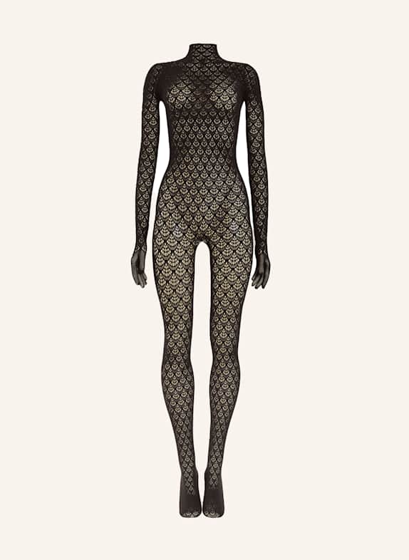 Wolford Hose MERMAID NET CATSUIT DUNKELBRAUN