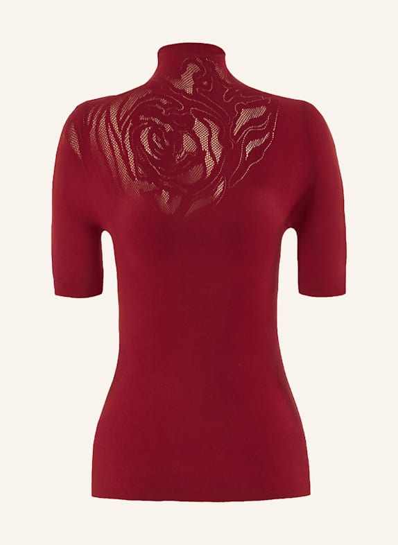 Wolford T-Shirt ROSE NET TOP SHORT SLEEVES ROT