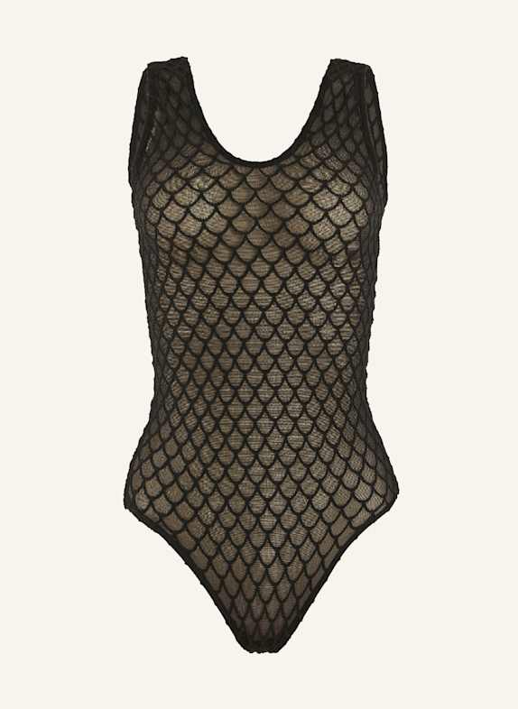 Wolford Body VELVET NET ILLUSION STR. BODY SCHWARZ