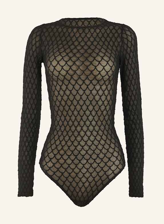 Wolford Body VELVET NET ILLUSION STR. BODY SCHWARZ