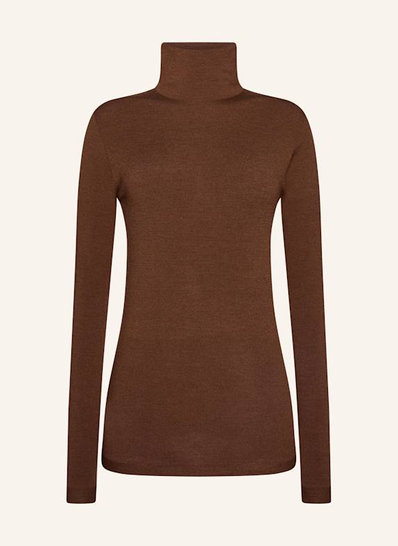 Wolford Pullover THE MERINO TOP LONG SLEEVES BRAUN