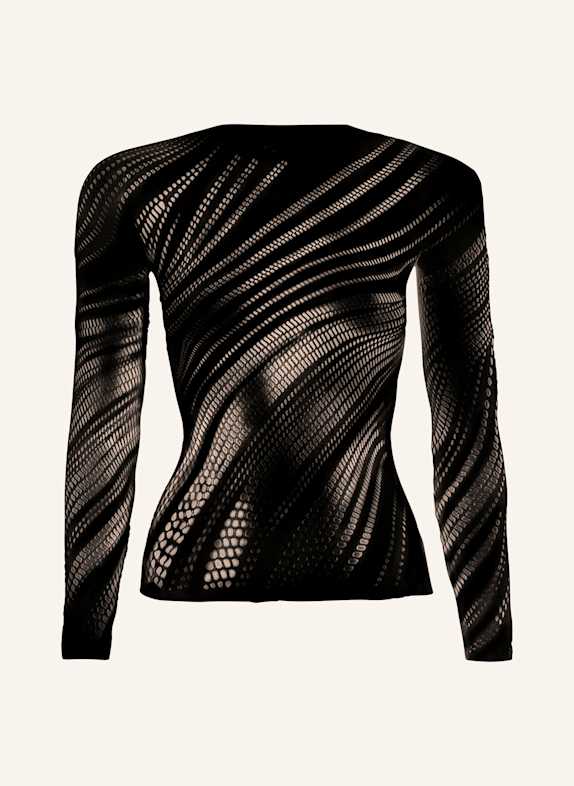 Wolford Pullover ORGANIC NET TOP LONG SLEEVES SCHWARZ