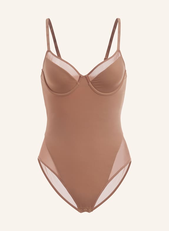 Wolford Bodies ohne Cups SHEER OPAQUE BODYSUIT CAMEL