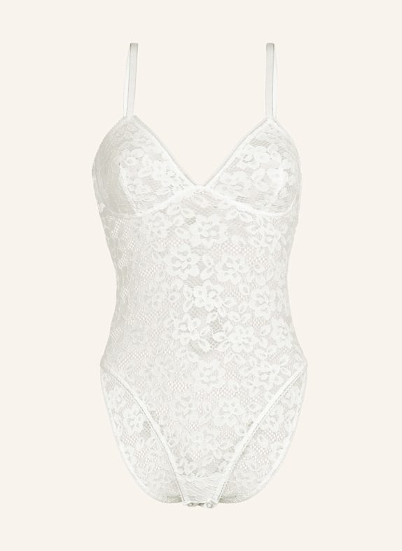 Wolford Bodies ohne Cups BOLD LACE BODYSUIT WEISS