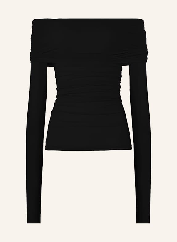 Wolford Wolford Top Long Sleeves Sheer Drape Top Long Sleeves SCHWARZ