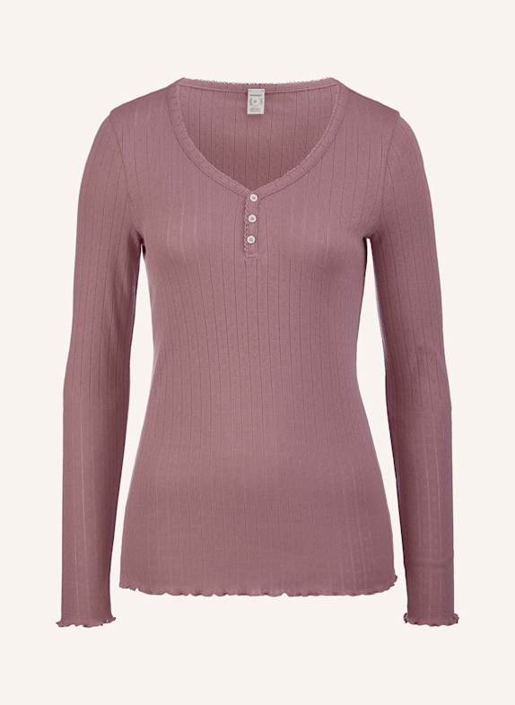 hessnatur Pointelle Henley Schlafshirt ROSA