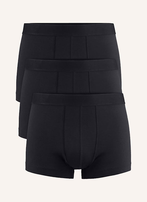 hessnatur Pants Regular Cut 3er-Pack SCHWARZ