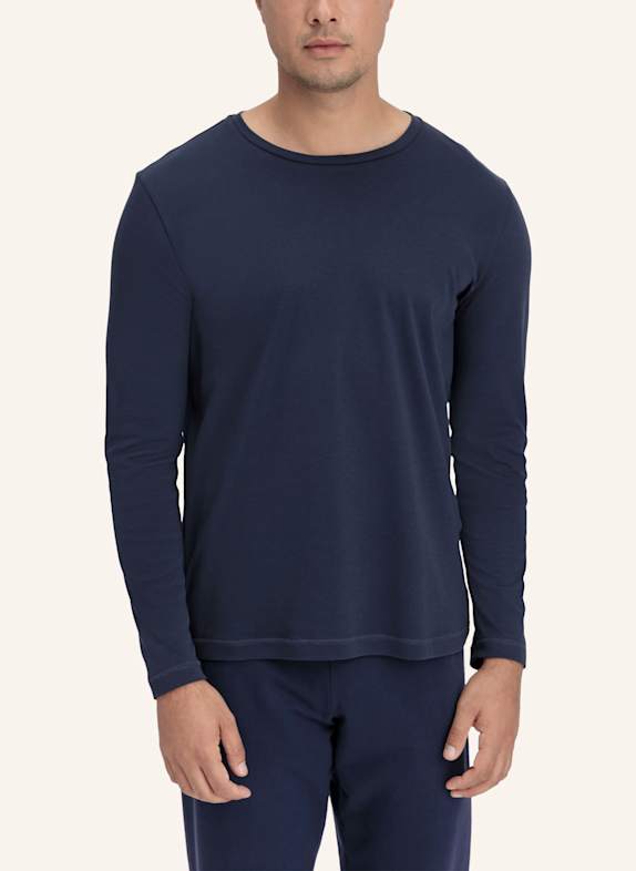hessnatur Langarm-Schlafshirt BLAU
